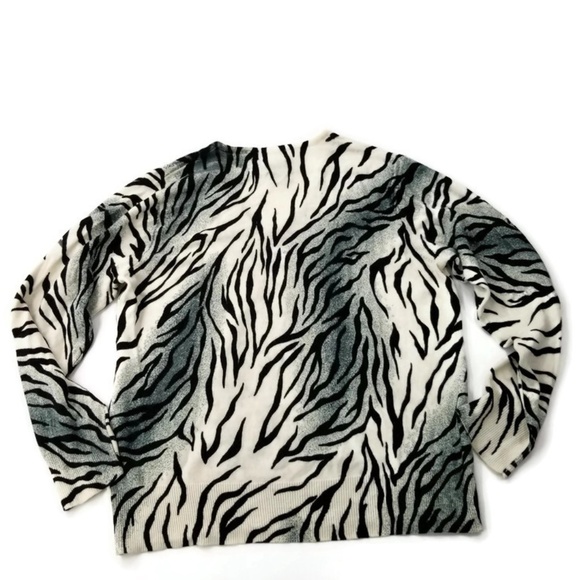 White Stag Zebra Print Sweater Women's Sz XL 16/18 - Picture 6 of 8